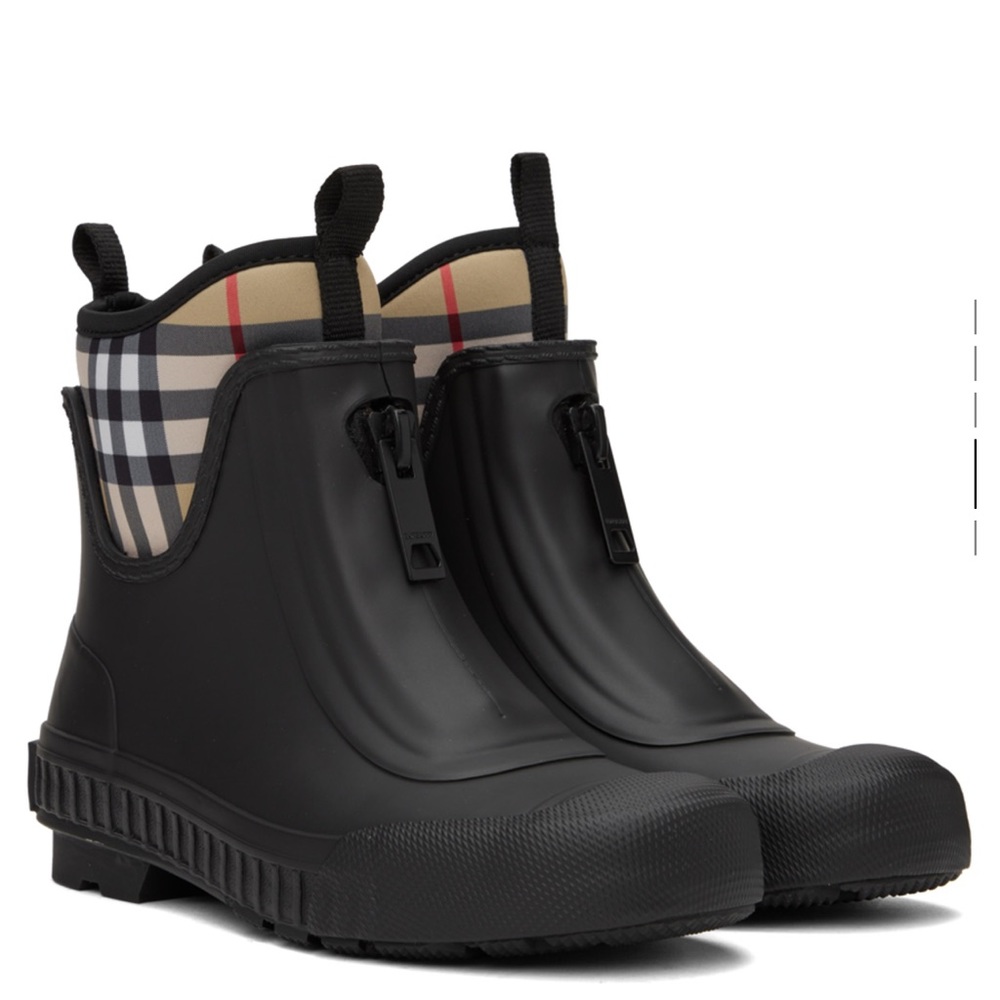 Flinton Check Rain Booties - 11B / 41EU - BLACK